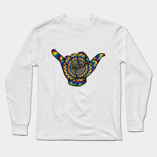 Psychedelic Hang Loose Graphic Logo Long Sleeve T-Shirt